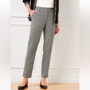 Talbots Houndstooth Pants Black Formal Straight Ankle Work Pants, Women’s Size 8